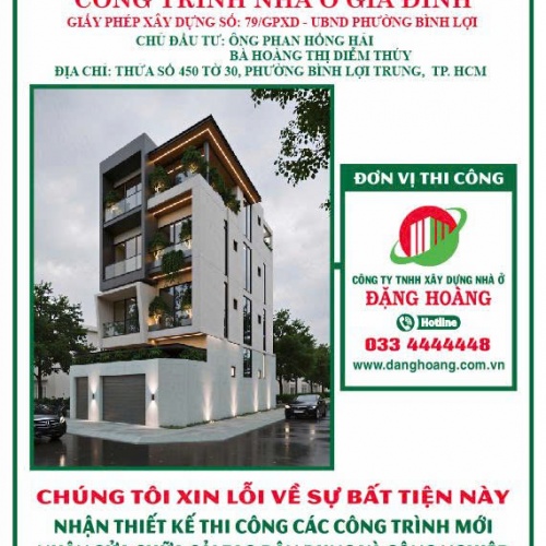 NHÀ TRỌ CAO CẤP : HẺM 20 ĐẶNG THÙY TRÂM, PHƯỜNG BÌNH LỢI TRUNG, HẦM + 4 TẦNG TIẾN ĐỘ 150 NGÀY